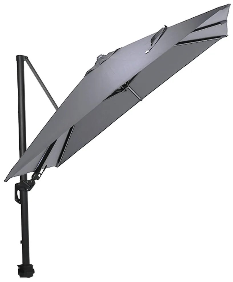 Garden Impressions Hawaii Lumen LED zweefparasol 300x300 -donker grijs - licht grijs