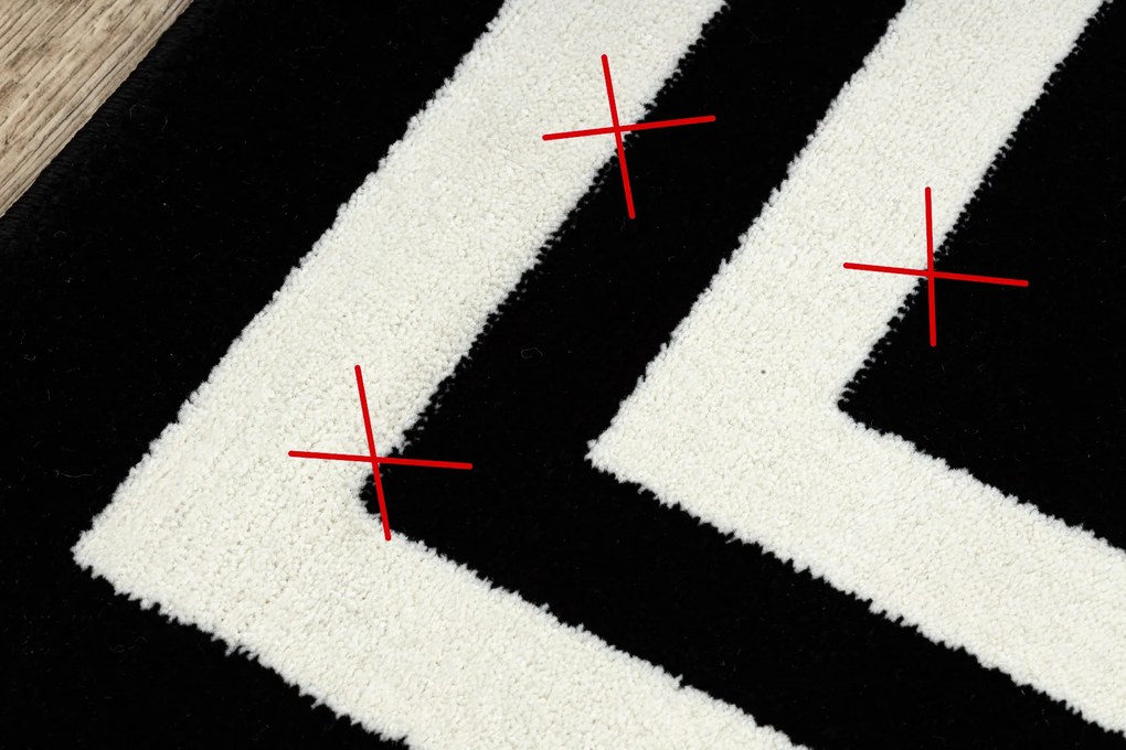 Tapijt HAMPTON Kader zwart - TWEEDE-KLASSE PRODUCT