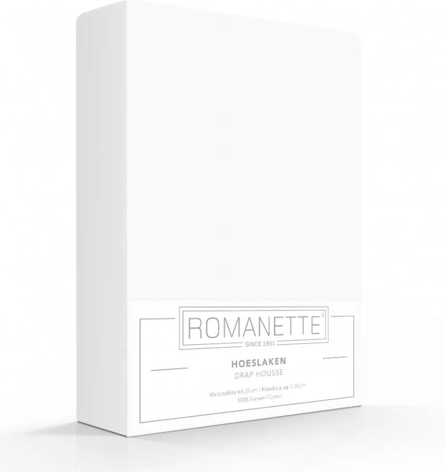 Romanette Luxe Hoeslaken Katoen - Wit 120 x 200