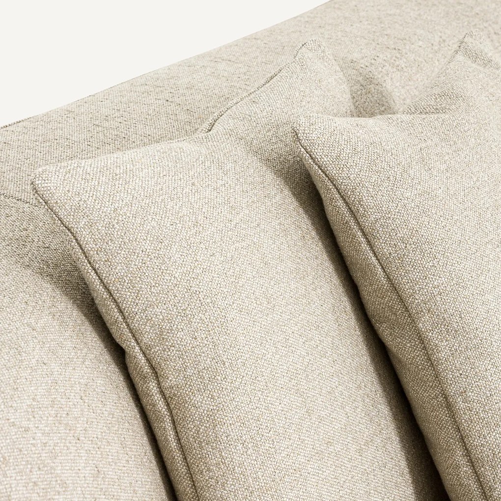 Linkse open hoekbank van getextureerd viscose linnen, Jacopo