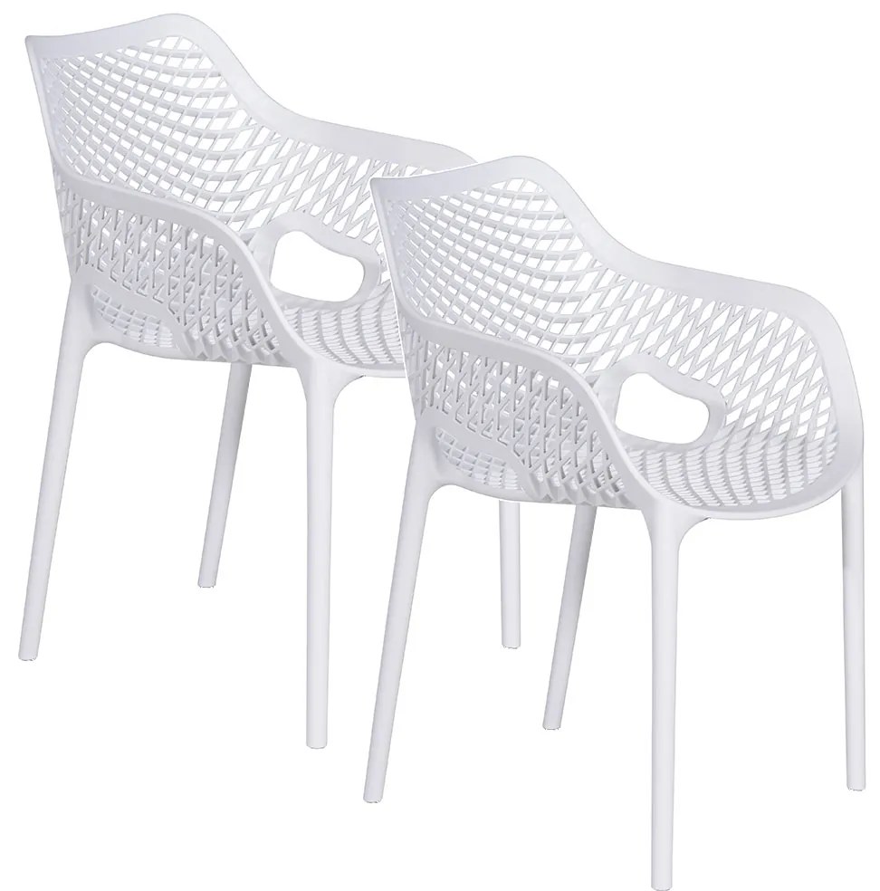 Garden Impressions Air XL kunststof tuinstoel wit - set van 2 stuks