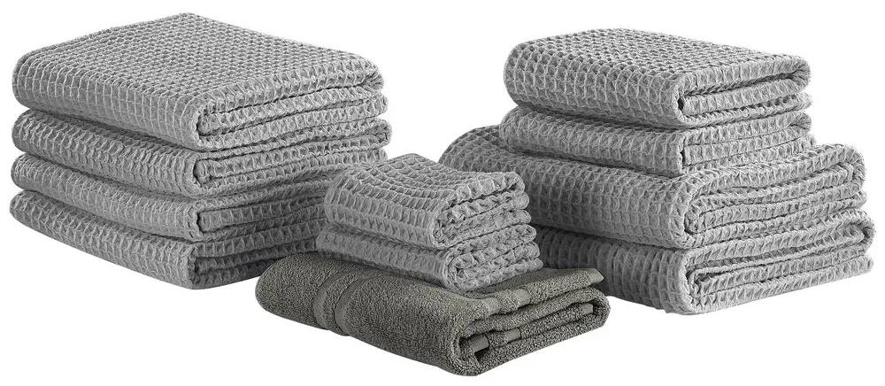 Handdoek set van 11 katoen grijs AREORA Beliani