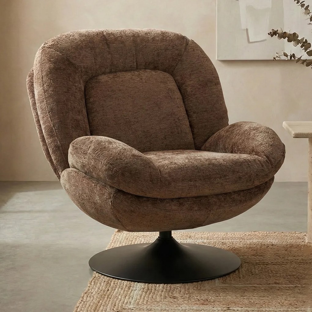 Draaibare Fauteuil Modern Bruin