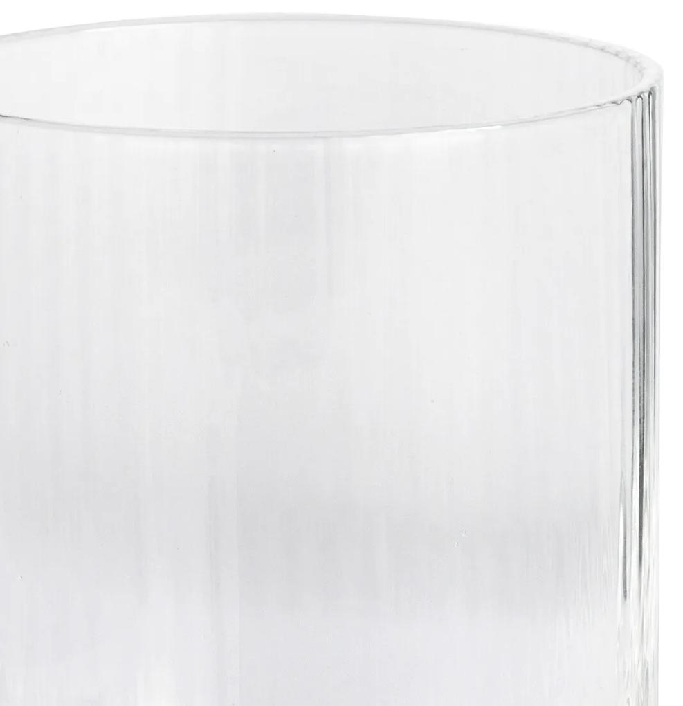 Set van 6 waterglazen in geribbeld glas, Stria