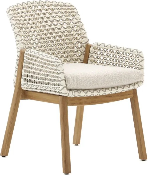 Dining tuinstoel | Zavelli Juntos | Wicker (vlechtwerk) | Taupe/Wit | Kees Smit Tuinmeubelen