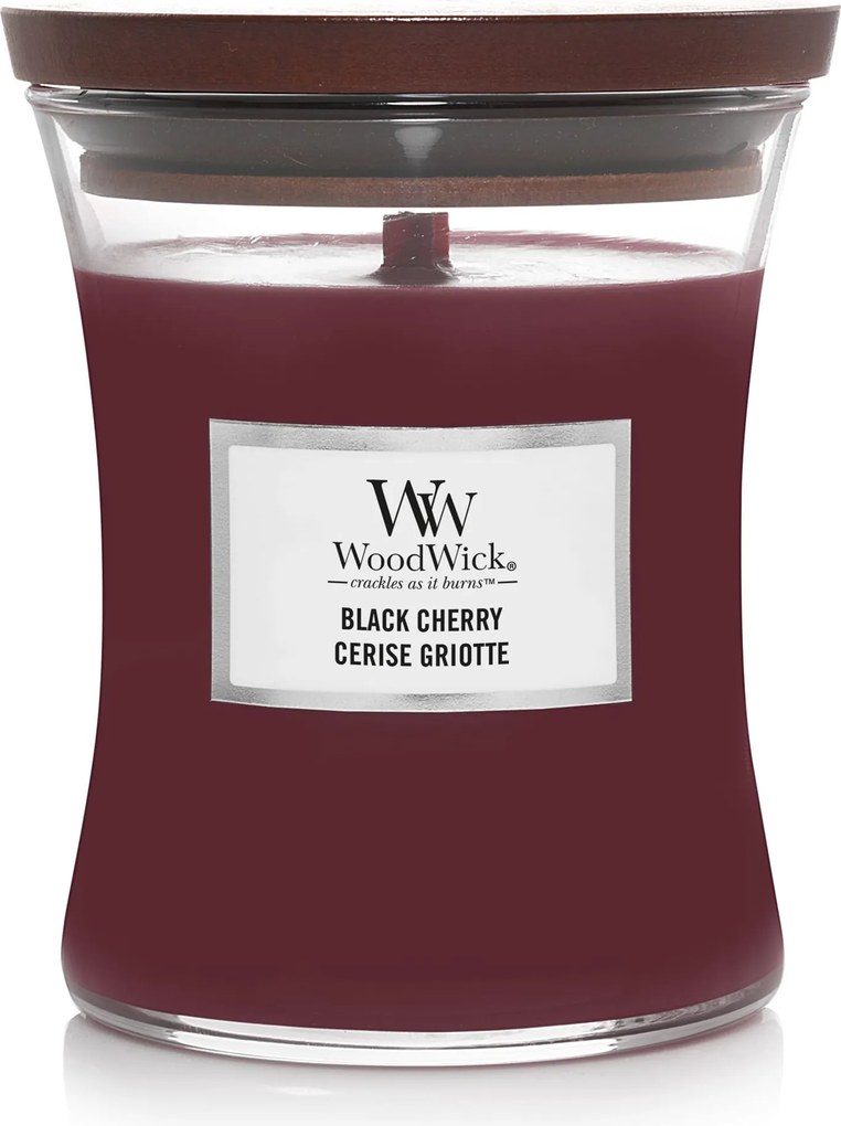 WoodWick geurkaars - Medium Hourglass - Black Cherry