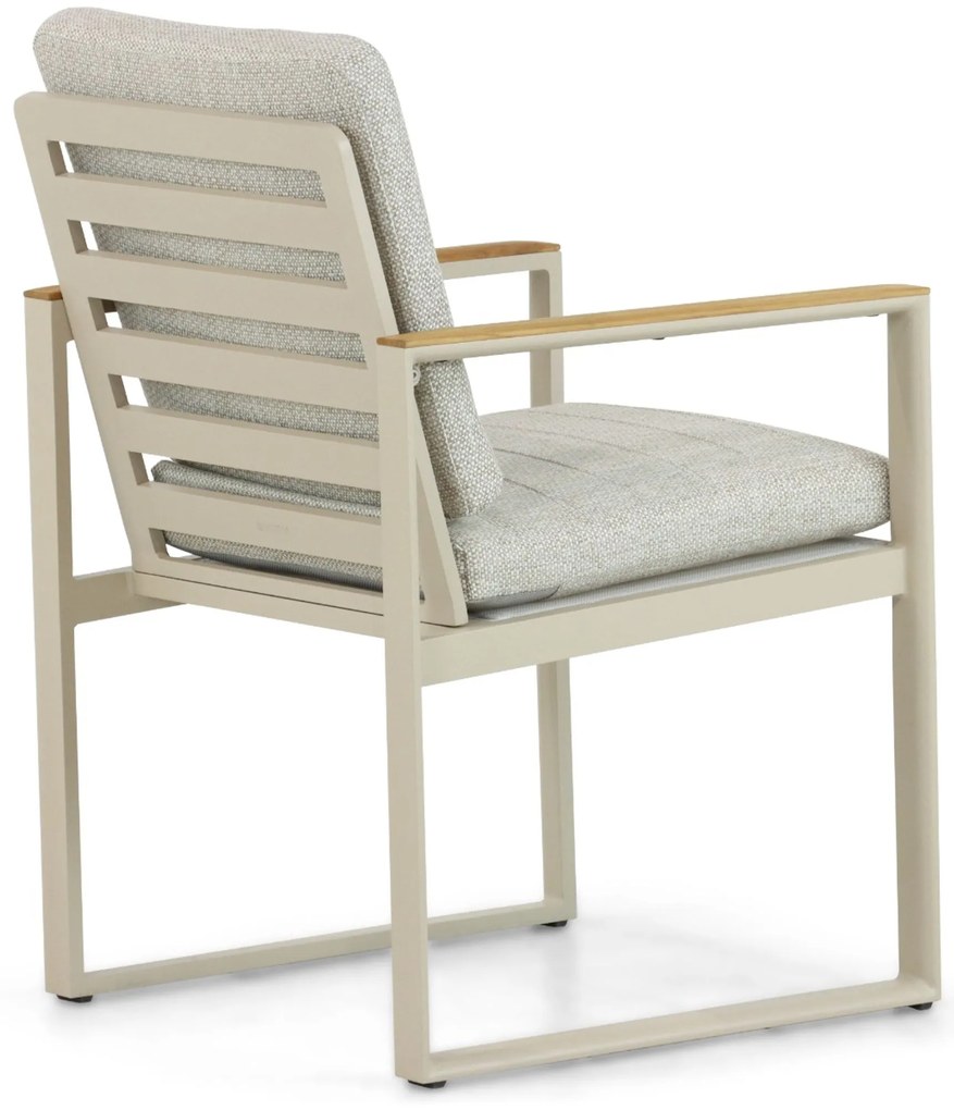 Tuinstoel Aluminium/Teak Taupe-naturel-bruin Lifestyle Garden Furniture Faro