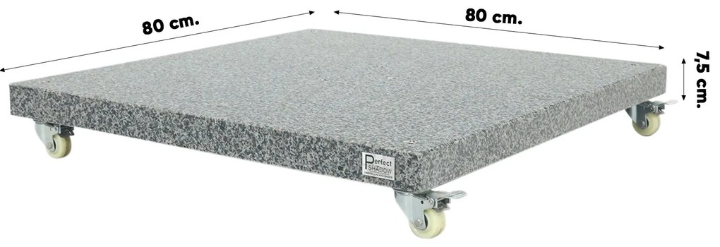Platinum Challenger zweefparasol Premium T2 2,6x3,5 m - Faded Black met voet en hoes