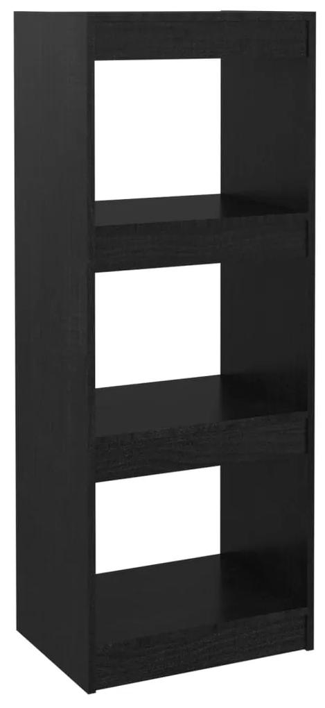 vidaXL Boekenkast/kamerscherm 40x30x103,5 cm massief grenenhout zwart