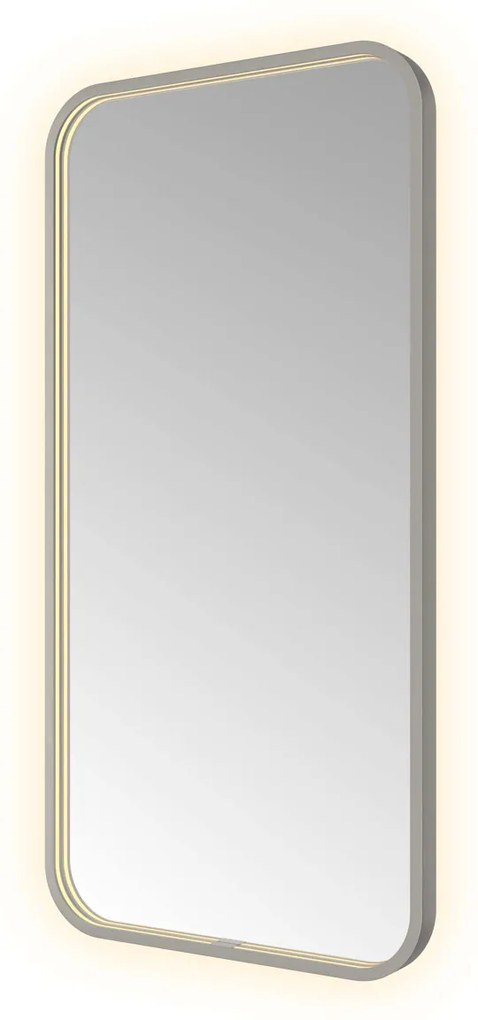 Hotbath &More Soft Square rechthoekige spiegel 50x100cm geborsteld gunmetal PVD