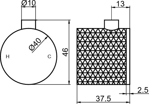 Saniclear Copper Curved temperatuurknop voor opbouw thermostaatkranen (SK38377, SK22978 en SK22982)
