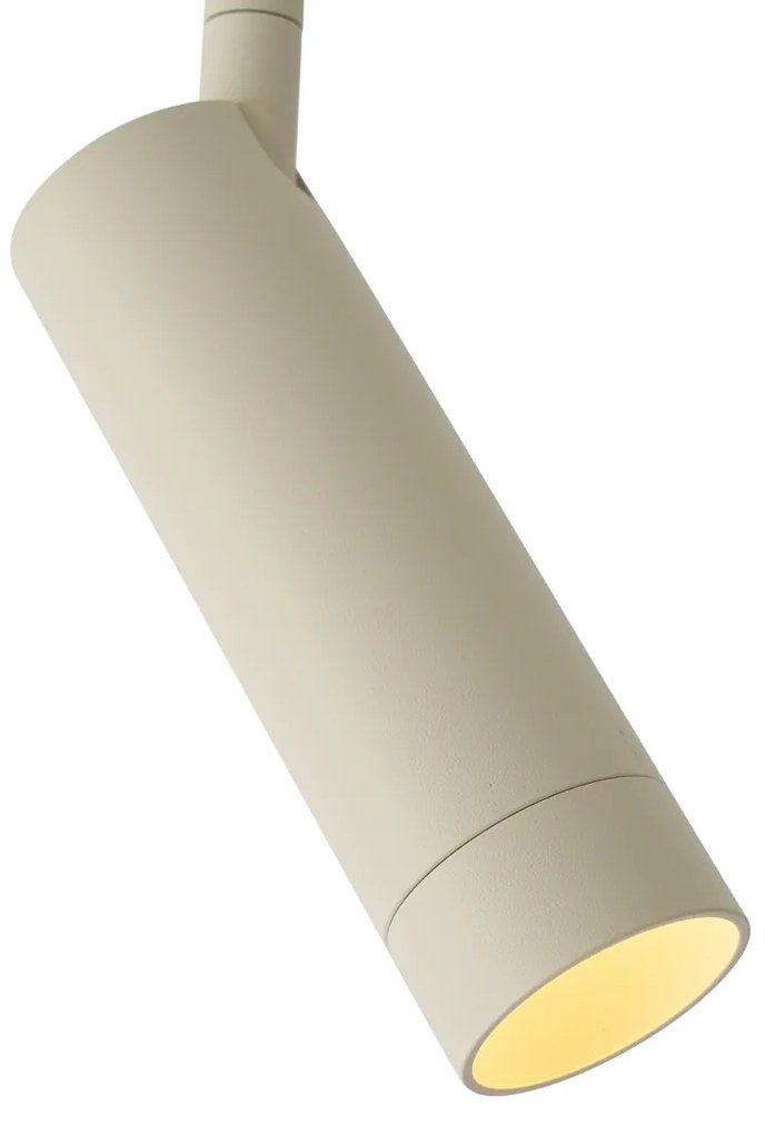 Moderne spot beige met witte adapter voor railsysteem 1-fase GU10 35mm - Iconic Jeana Luxe