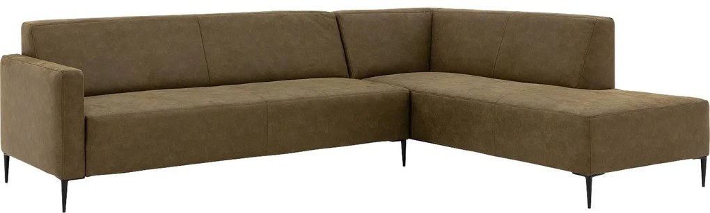 Goossens Key West groen, micro leer, 3-zits, modern design met ligelement rechts