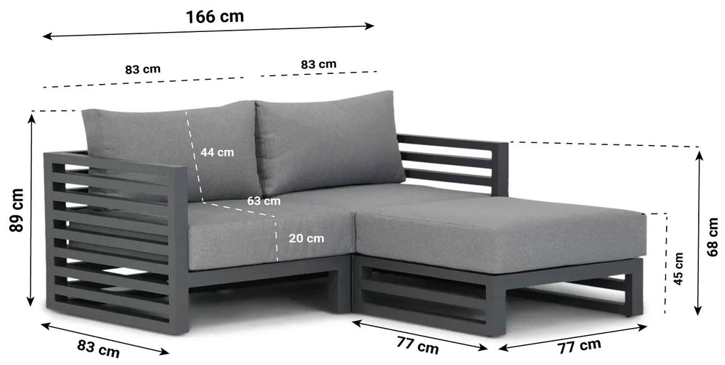 Chaise Loungeset 2 personen Aluminium Grijs Santika Furniture Santika Jaya