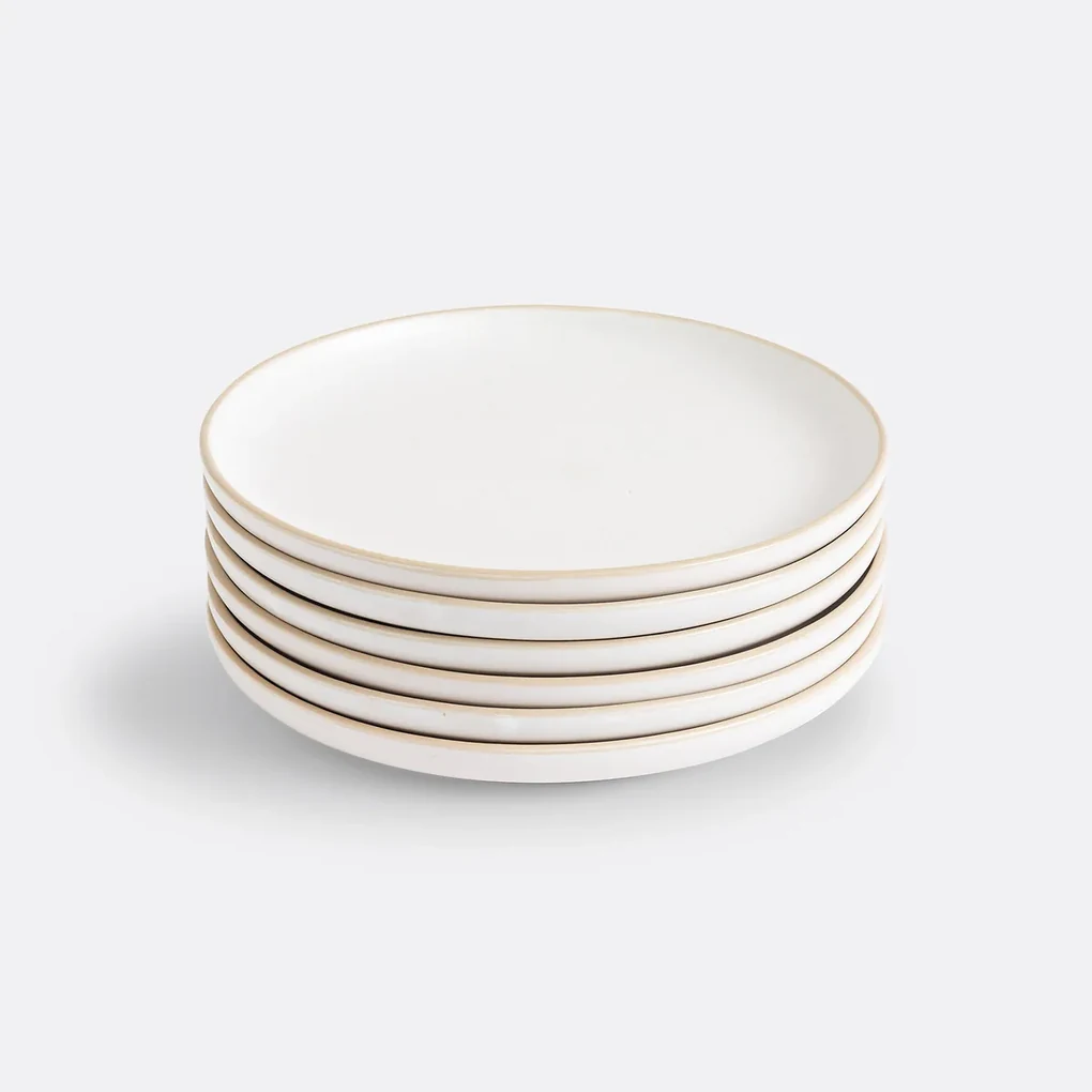 Set van 6 dessertborden, in mat aardewerk, Nordik
