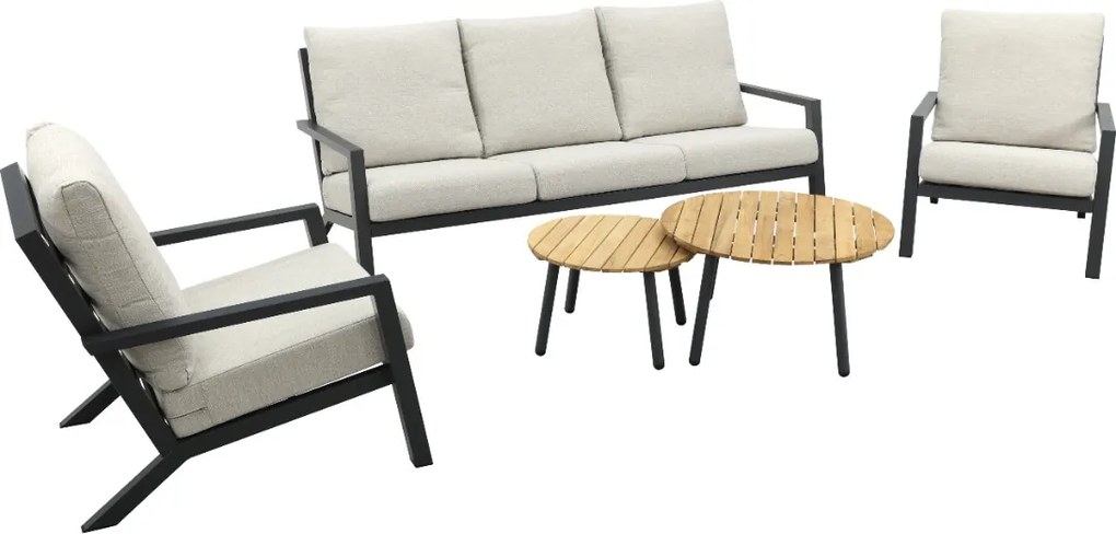 Boston/Mindo stoel - 3-zitsbank loungeset - 5-delig