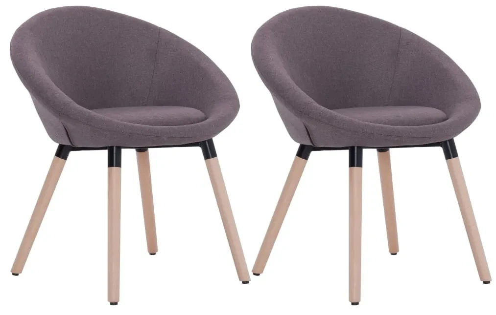 vidaXL Eetkamerstoelen 2 st stof taupe