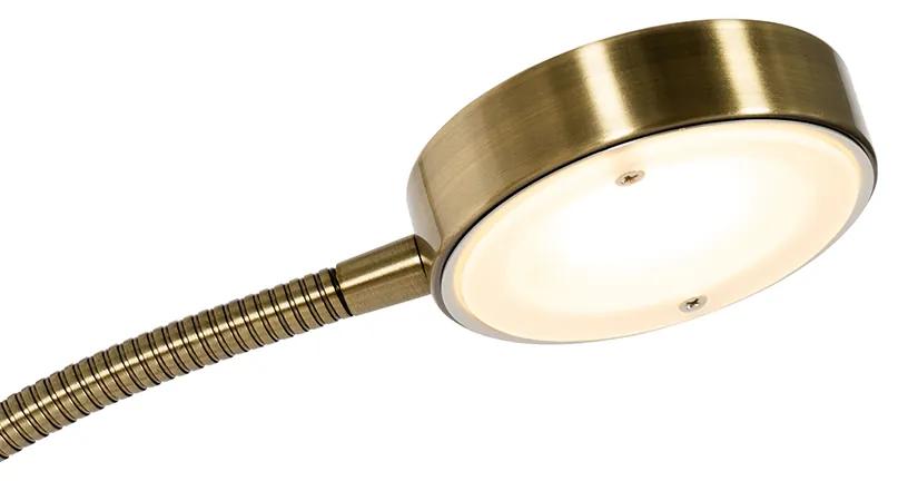 Vloerlamp brons incl. LED en dimmer met leeslamp - Kelso Retro Binnenverlichting Lamp