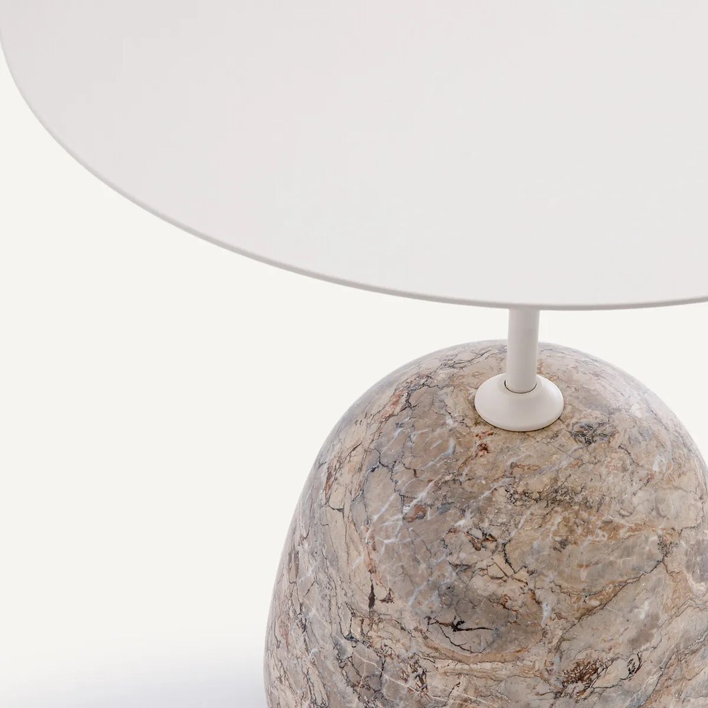 Marmeren en ijzeren metalen bijzettafel Ø60 cm Balastro