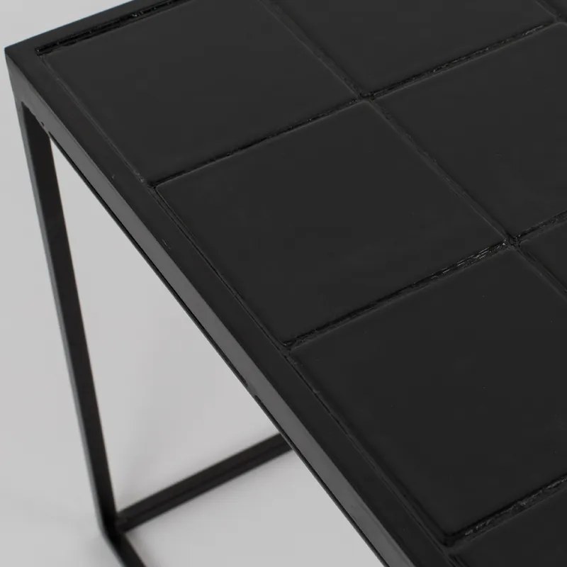 Zuiver Glazed Salontafel Met Keramische Tegels Zwart - 93 X 43cm.