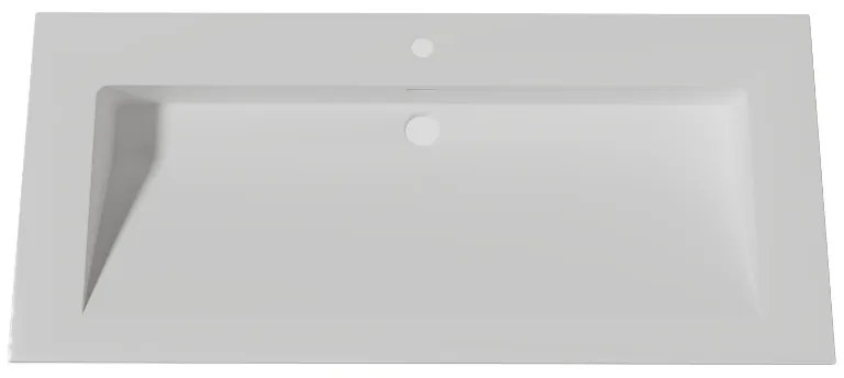 Lambini Designs Flora solid surface wastafel 100cm met 1 kraangat wit mat