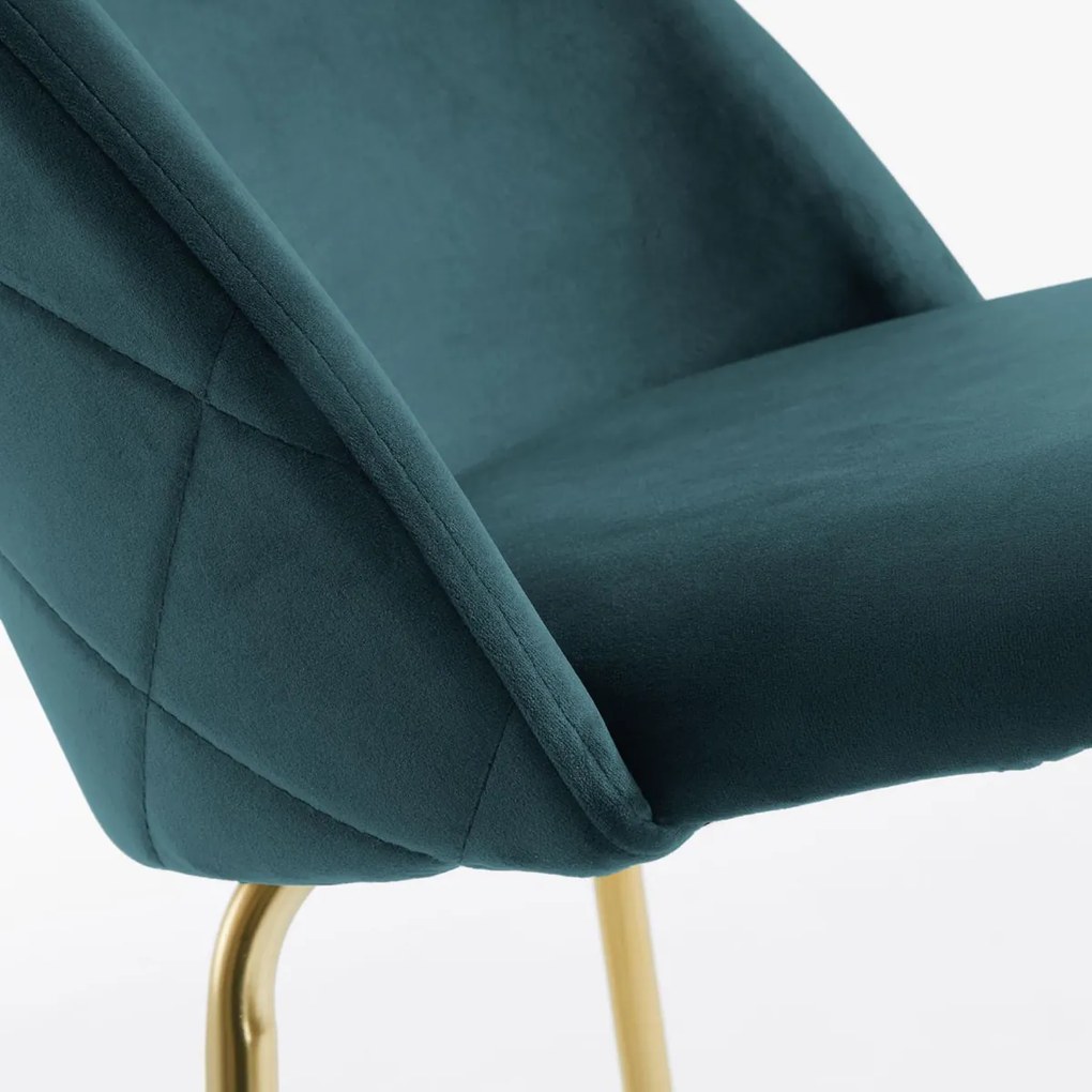 Kave Home Ivonne Fluwelen Design Barstoel Turquoise