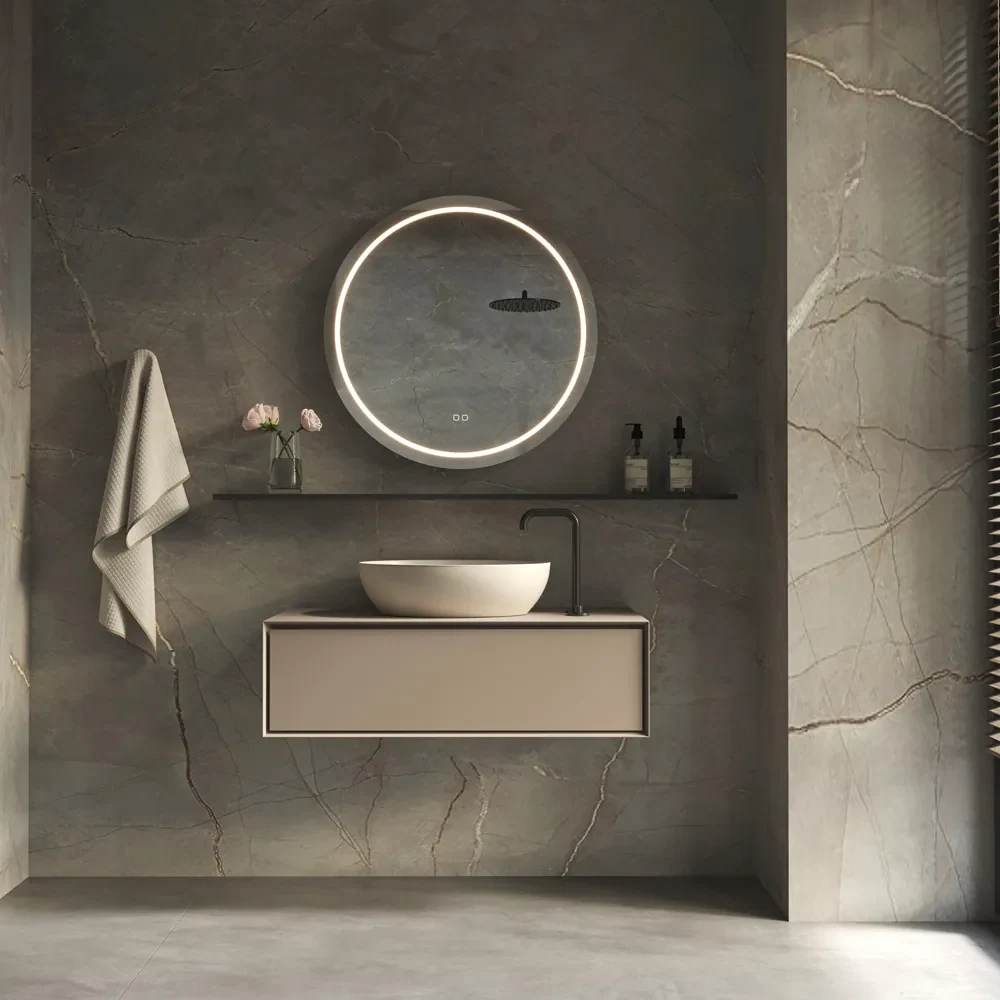 Hipp Design Phantom ronde spiegel met verlichting en verwarming 80cm