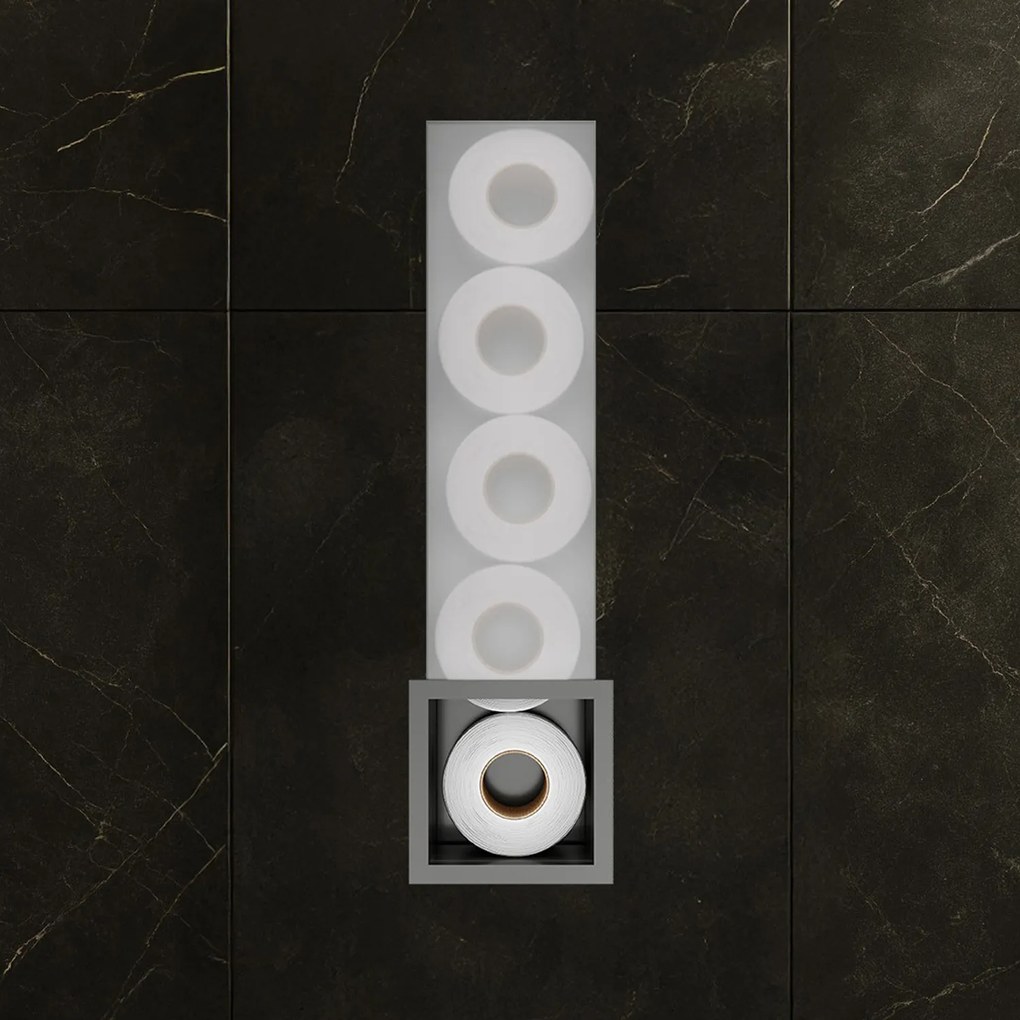 Hotbath &More inbouw reserverolhouder gunmetal geborsteld PVD