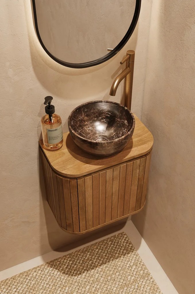 Livli Estrela toiletmeubel 40cm ribbelfront met Dark Emperador waskom