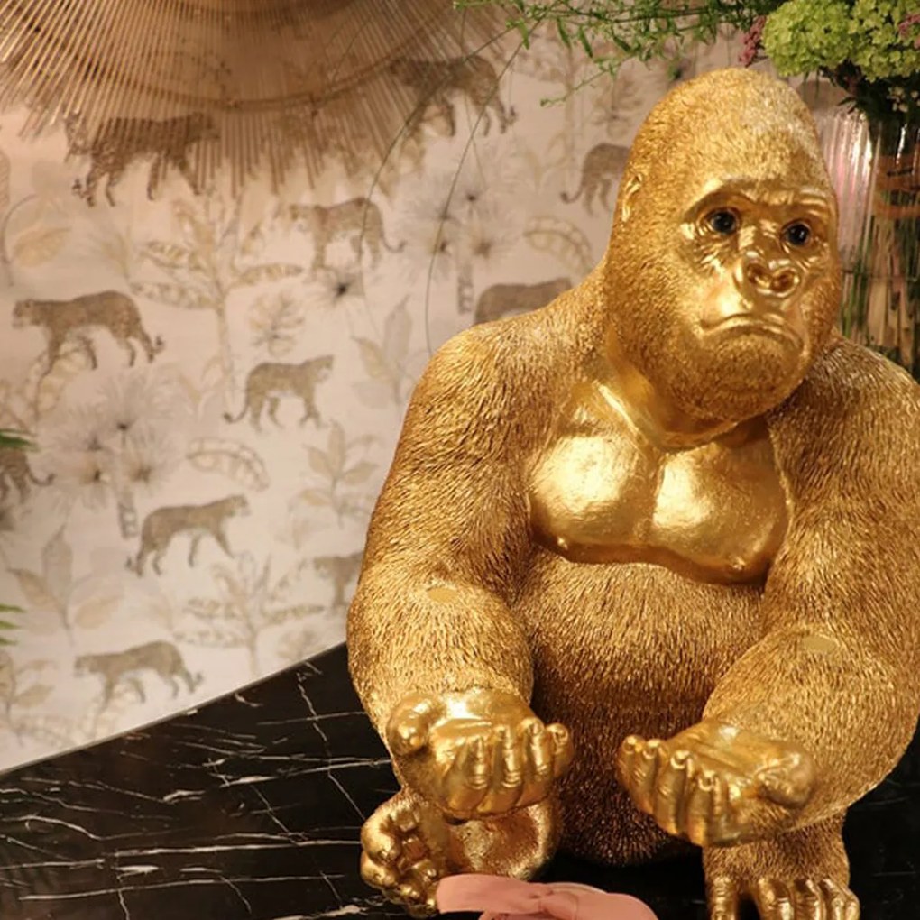 Gouden Gorilla Met Dienblad