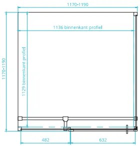 van Rijn ST05 douchecabine mat zwart 120x120cm