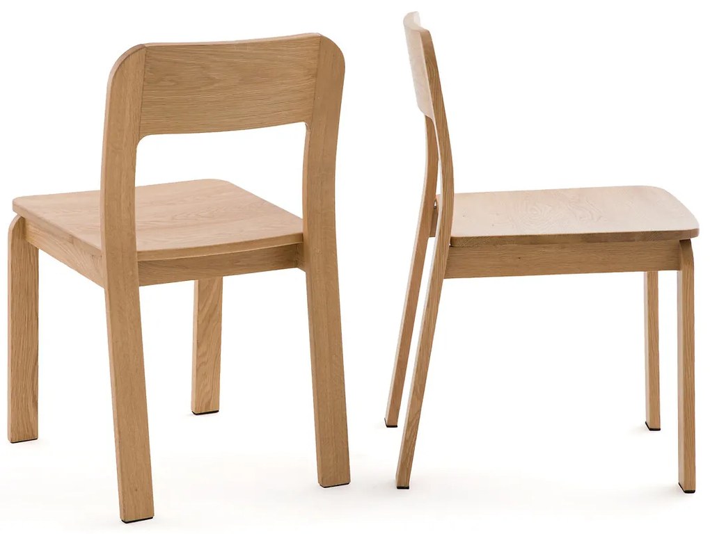 Set van 2 stoelen in massief eik, Talet