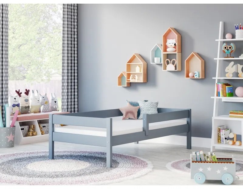 Peuter Grijs Eenpersoonsbed Filip - Voor Kinderen Kinderen Peuter Junior 5056231751896 Children's Beds Home, 140x70, Geen, Geen Children's Beds Home D