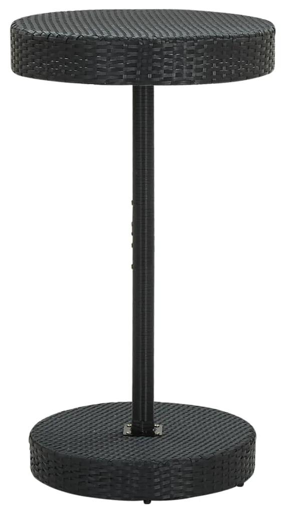 vidaXL Tuintafel 60,5x106 cm poly rattan zwart