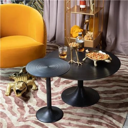 Bold Monkey Hypnotising Bijzettafel - Rond - Zwart