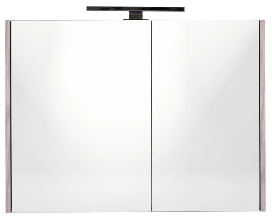 Best Design Happy spiegelkast met verlichting 80x60cm eiken grijs