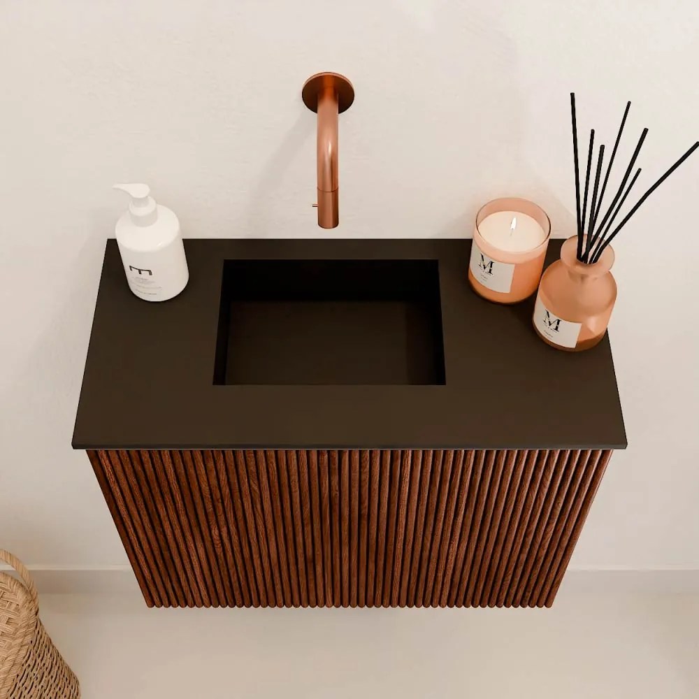 Mondiaz Joya 50cm toiletmeubel ruby met wastafel faye links zonder kraangat urban