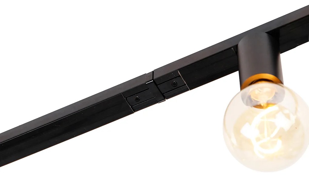 Moderne 1-fase railsysteem 5-lichts incl. E27 fitting zwart - Jeana