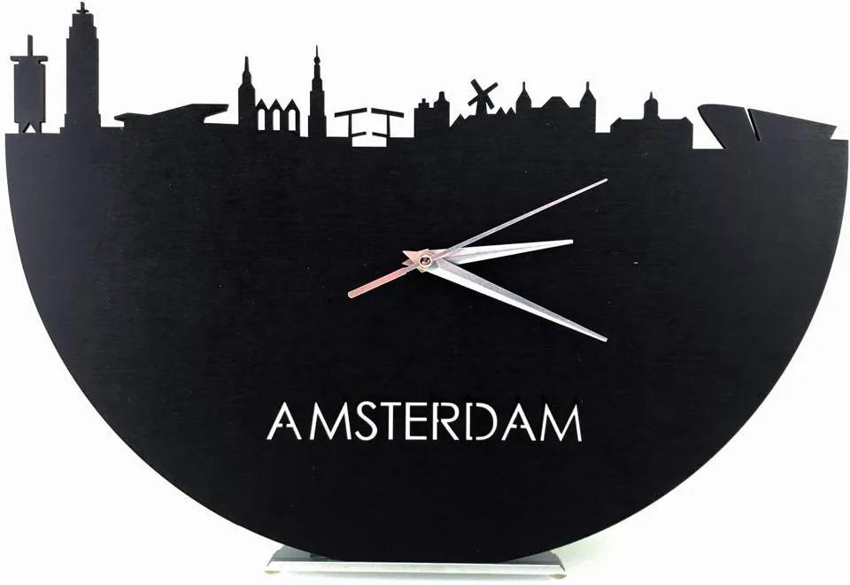 Skyline Klok Amsterdam Black - 40x27 cm