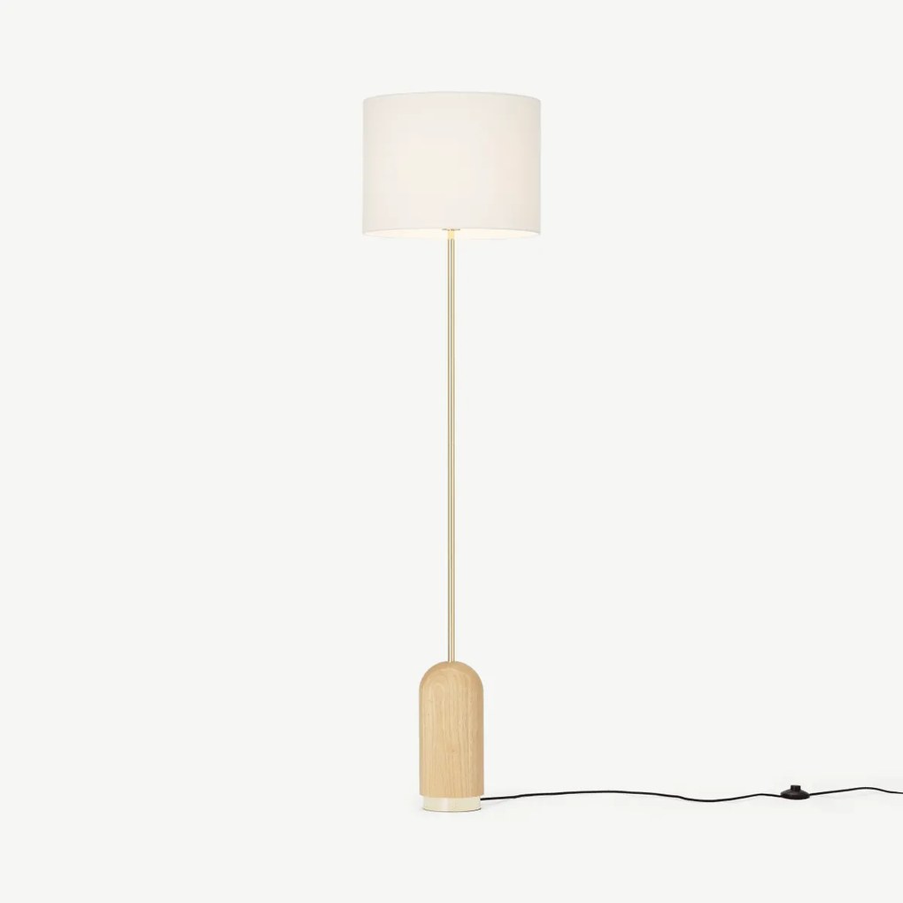Gilda staande lamp, licht hout en wit