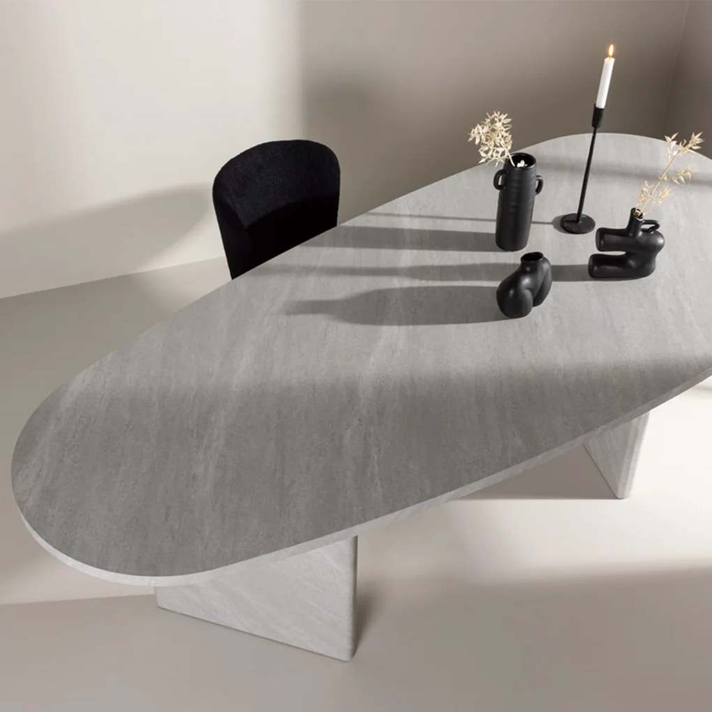 Organische Eettafel Groot Wit - 100 X 220cm.