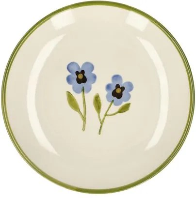 Ontbijtbord, steengoed, viooltjes, Ø21 x H 2,5 cm