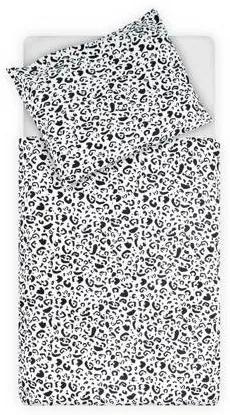 Ledikant dekbedovertrek 100x140 cm zwart/wit