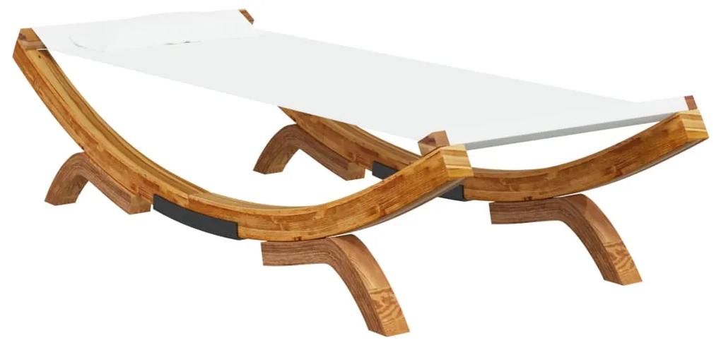 vidaXL Loungebed 100x188,5x44 cm massief gebogen hout crèmekleurig