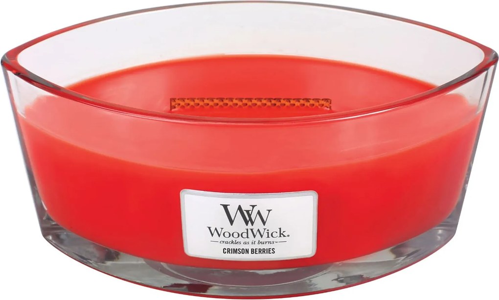 WoodWick geurkaars - Ellipse HearthWick Flame - Crimson Berries
