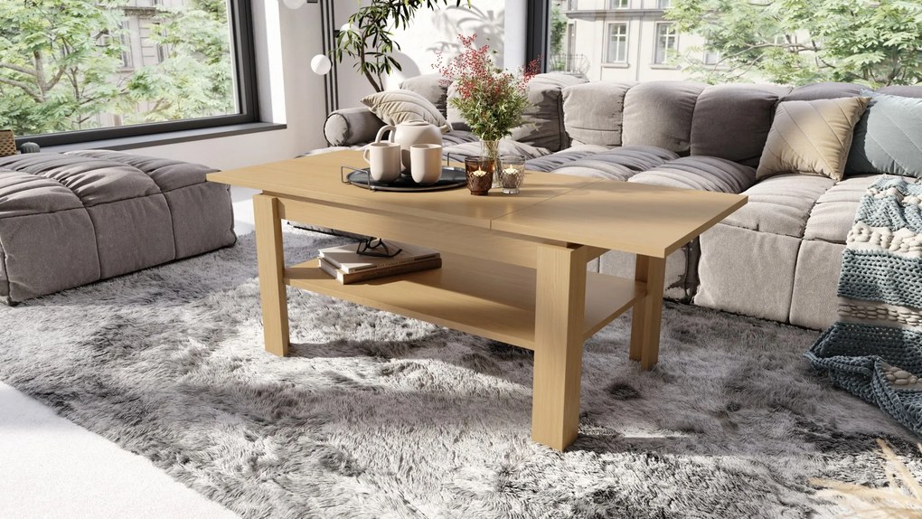 ASTI-R eiken Oasis - moderne salontafel met uitschuifbaar blad