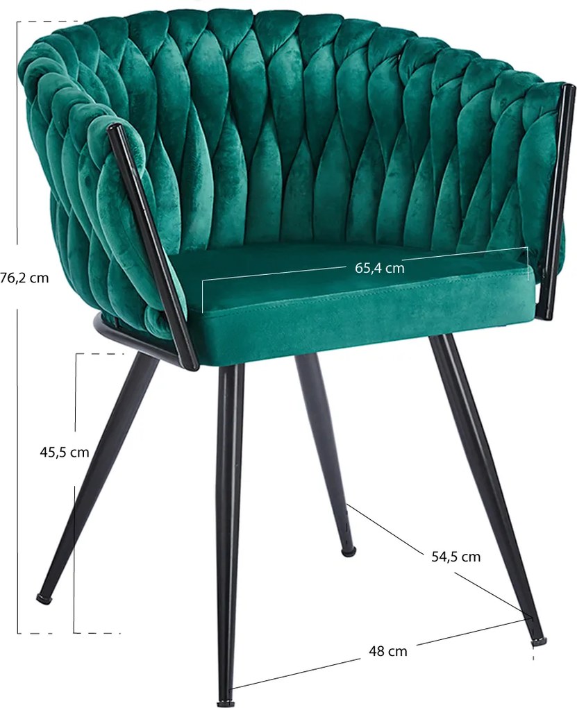 Widny Zwart Fluwelen Stoel