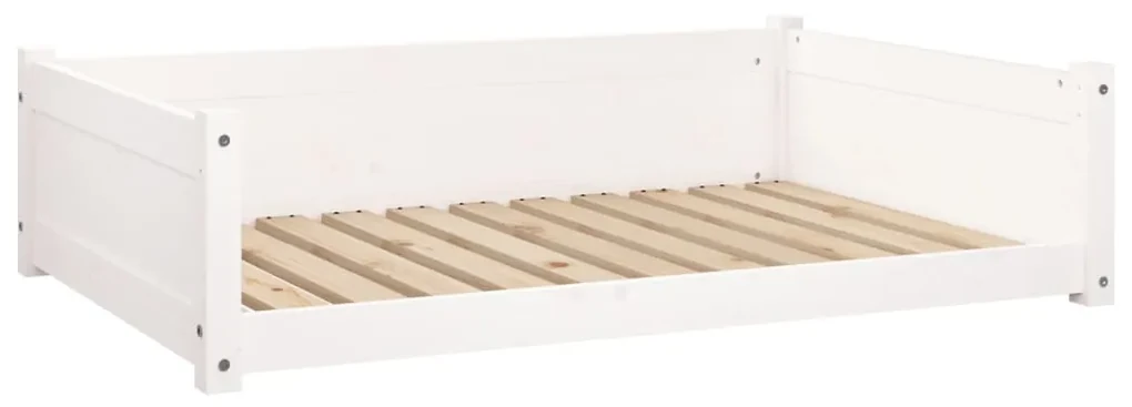 vidaXL Hondenmand 105,5x75,5x28 cm massief grenenhout wit