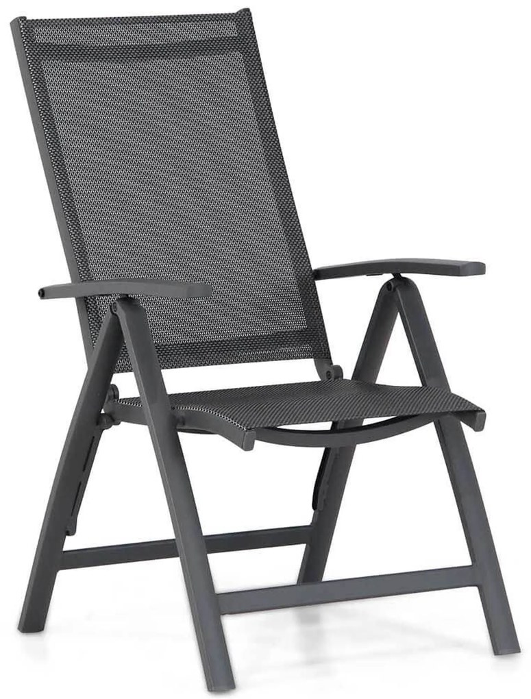 Tuinset 6 personen 220 cm Aluminium/Textileen /Graniet/Aluminium/textileen Grijs Presto Vasto/Graniet