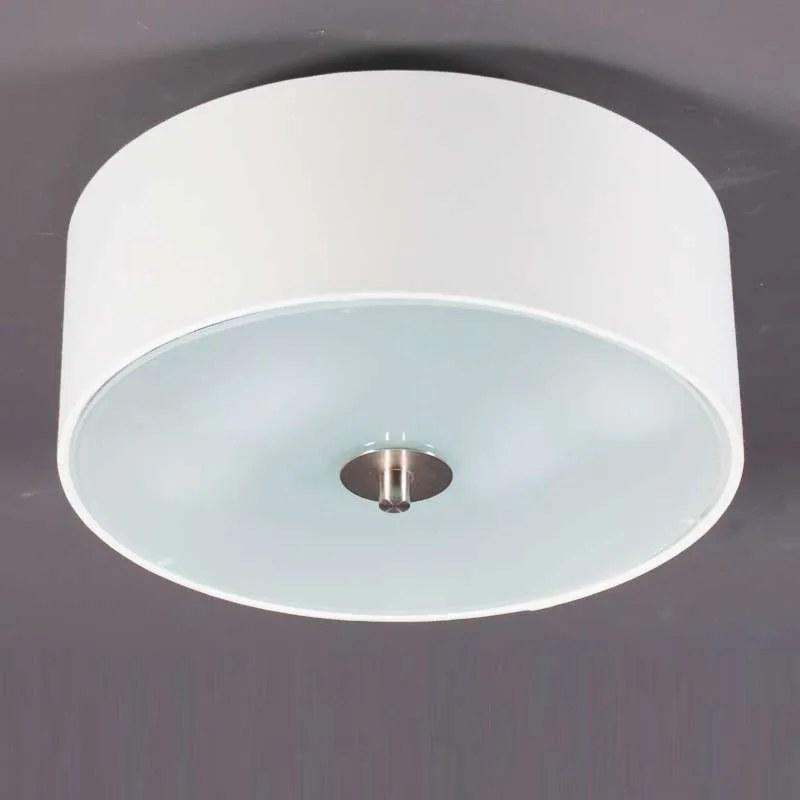Stoffen Landelijke plafondlamp wit 30 cm 2-lichts - Drum Modern, Landelijk / Rustiek E27 rond Binnenverlichting Lamp